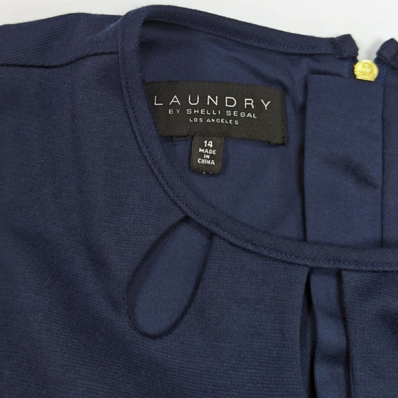 NEW Laundry by Shelli Segal Retro Mod Fit & Flare Dress Neckline Cutouts Blue 14 - Picture 6 of 8